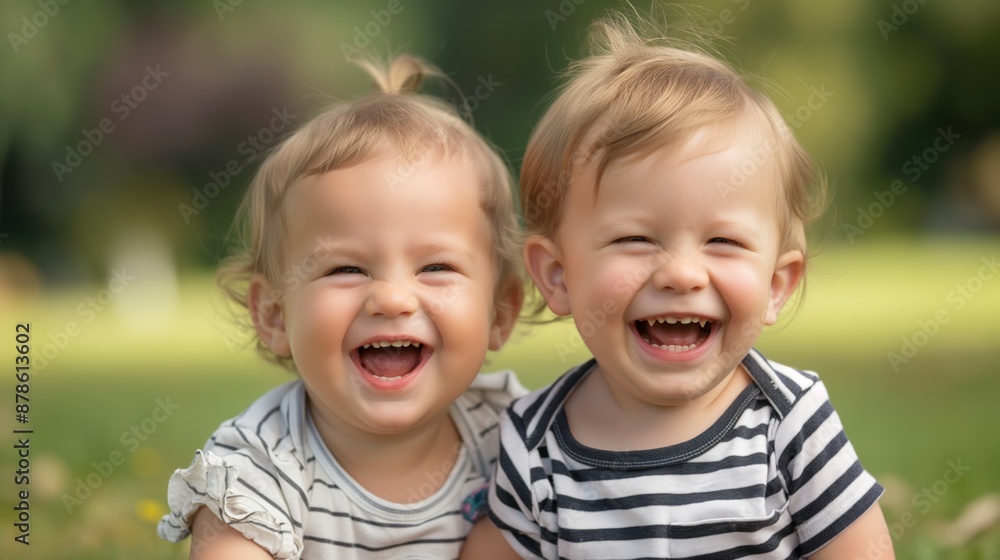 Joyful Siblings Sharing a Playful Laugh Up Close Joyful Siblings Sharing a Playful Laugh Up Close