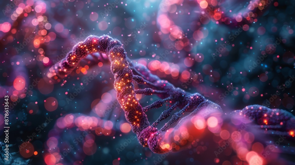 A detailed macro shot of DNA strands and molecular structures, with vibrant colors highlighting the complexity of genetic science A detailed macro shot of DNA strands and molecular structures, with vibrant colors highlighting the complexity of genetic science