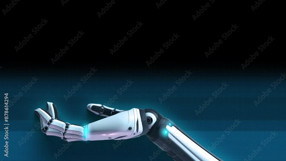Robotic hand with moving wrist and fingers. Robotic hand with moving wrist and fingers.