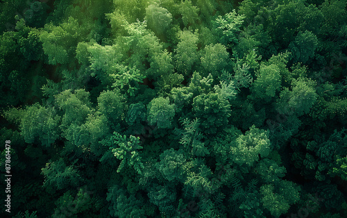 Top view of green  Forests, Natural evergreen background.