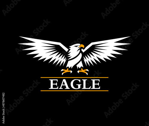 Eagle silhouette vector illustration logo photo