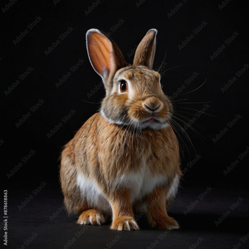 Fototapeta premium rabbit black background