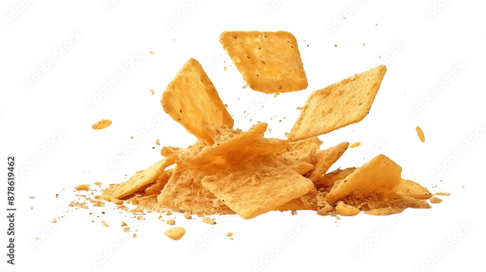Crushed dry crackers, isolated on transparent background. Crushed dry crackers, isolated on transparent background.