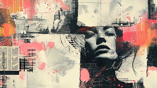 pop collage illustration Abstract creative retro but contemporary pop art collage concept Generative AI