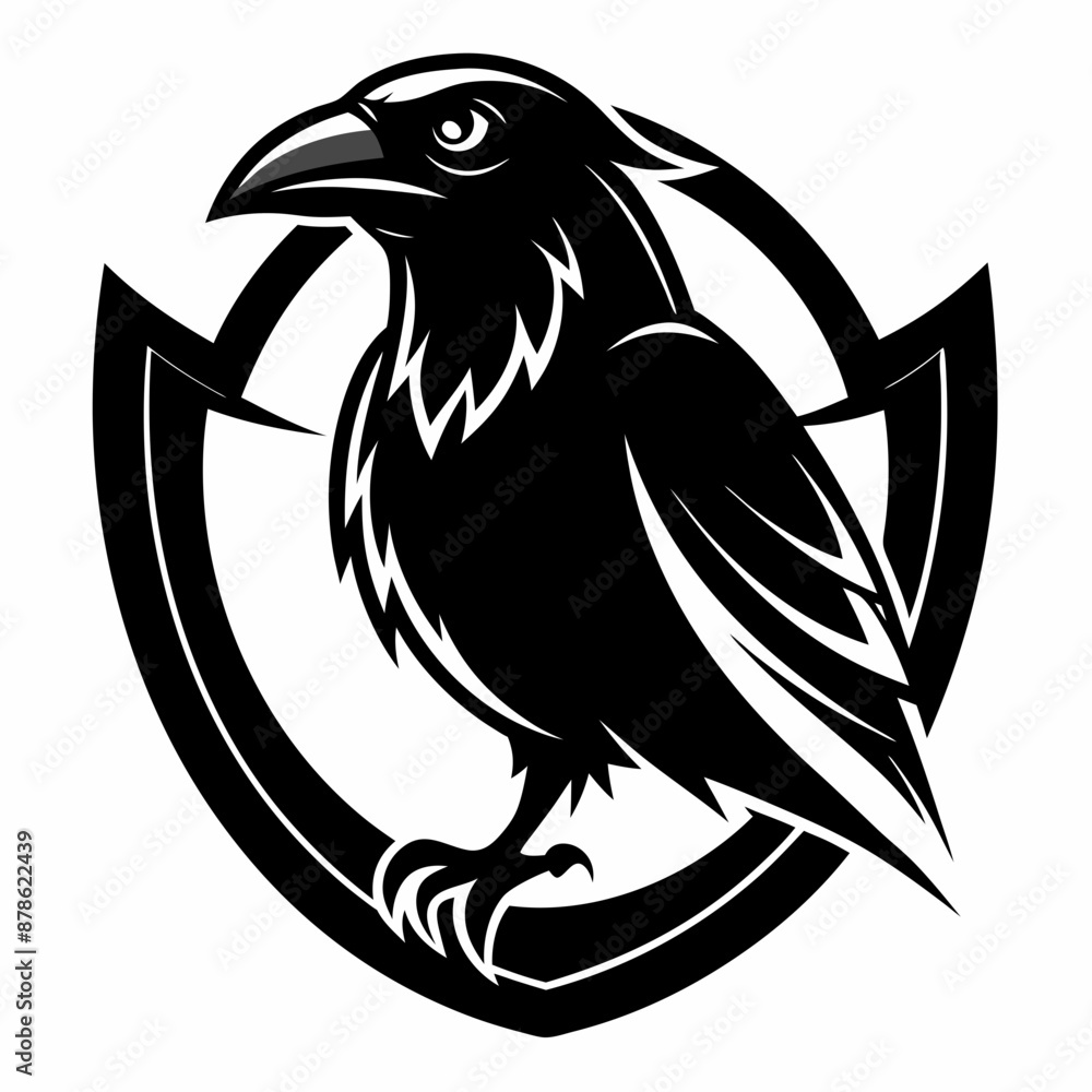 black and white crow head illustration black and white crow head illustration