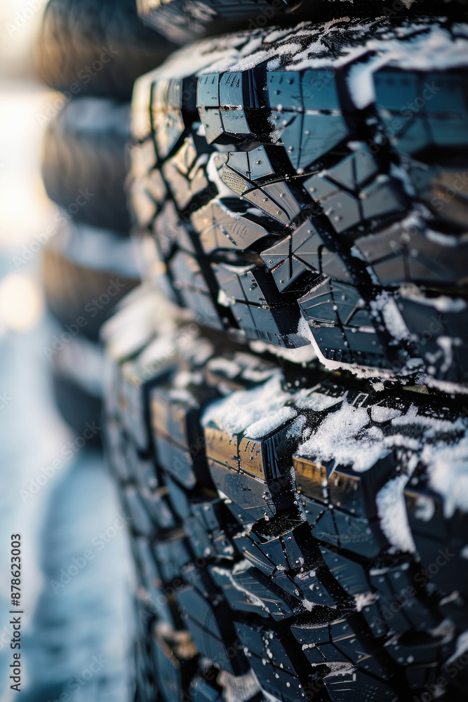 Extreme close up of a stack of tires with selective focus Extreme close up of a stack of tires with selective focus