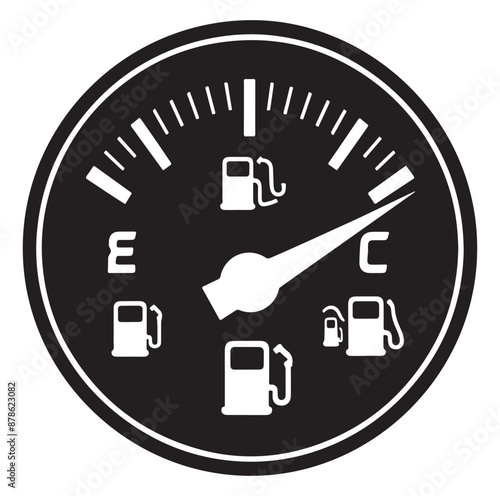 vector Fuel gauge indicator silhouette illustration