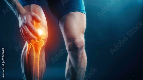 Man Holding His Knee In Pain.