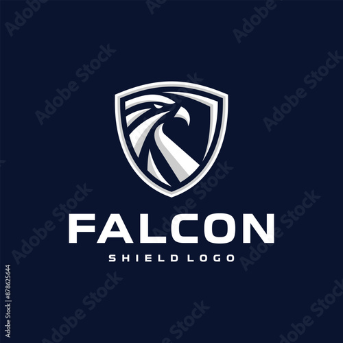 falcon or eagle shield logo design template