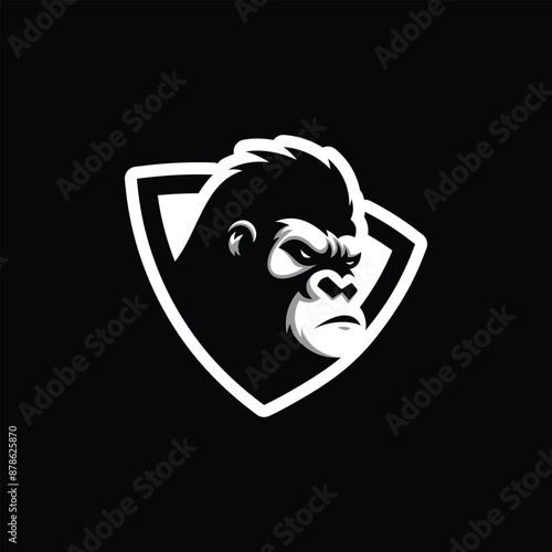 Gorilla logo vector illustration on black background