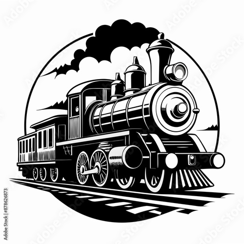 steam locomotive vector illustration