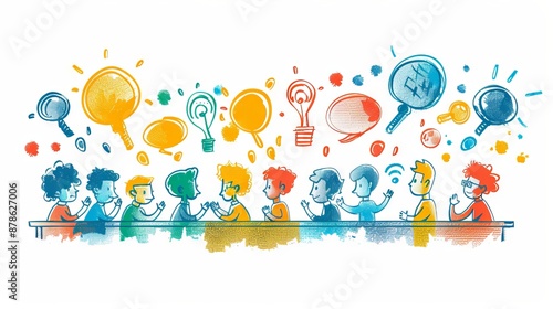 People of all ages are sharing their ideas and thoughts.