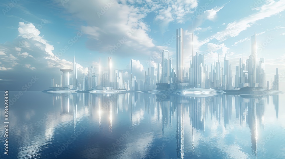 A 3D illustration of a futuristic city expanding outward, showcasing urban growth and innovation, with sleek, modern buildings. A 3D illustration of a futuristic city expanding outward, showcasing urban growth and innovation, with sleek, modern buildings.