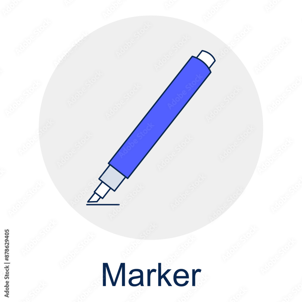 Marker Pen Icon in Vector Format, Marker Pen Icon for Office and School Supplies, Vector Icon of a Colored Marker, Marker Pen Icon for Writing and Drawing Marker Pen Icon in Vector Format, Marker Pen Icon for Office and School Supplies, Vector Icon of a Colored Marker, Marker Pen Icon for Writing and Drawing