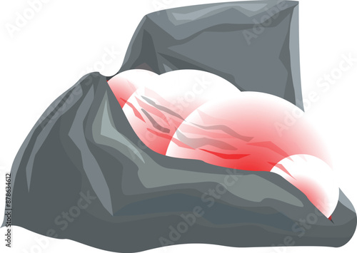 Cartoon illustration of a volcano erupting with molten lava flowing down the side