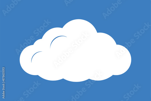 White silhouette cloud blue background B.eps