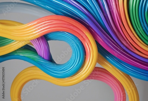 Vibrantly Colored 3D Loop Design, Rendered with Modern Elegance