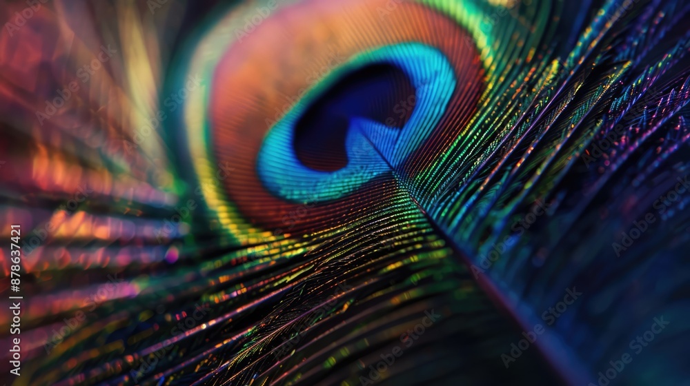 Naklejka premium Feather of a peacock