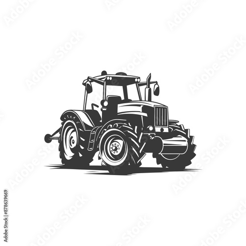 minimalist logo or symbol agricultural machine black color only