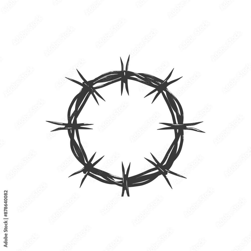 Fototapeta premium minimalist logo or symbol barbed wire black color only