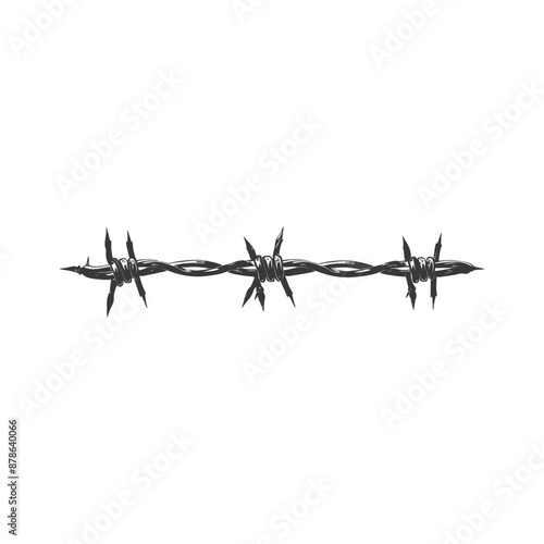 minimalist logo or symbol barbed wire black color only