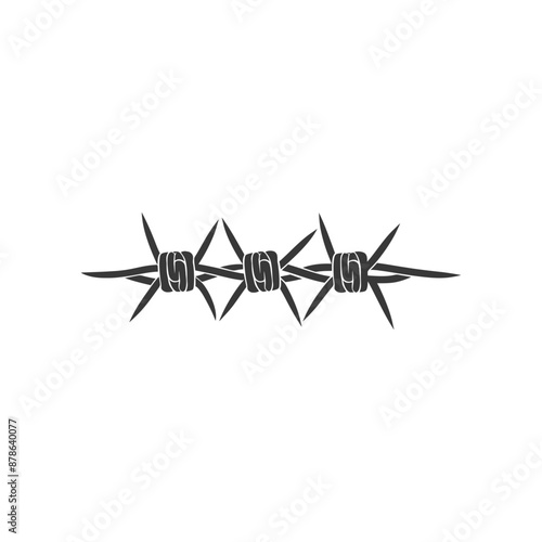 minimalist logo or symbol barbed wire black color only