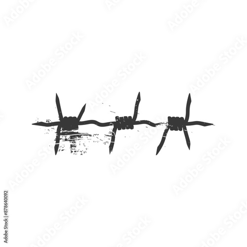 minimalist logo or symbol barbed wire black color only