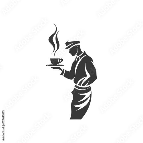 minimalist logo or symbol barista black color only