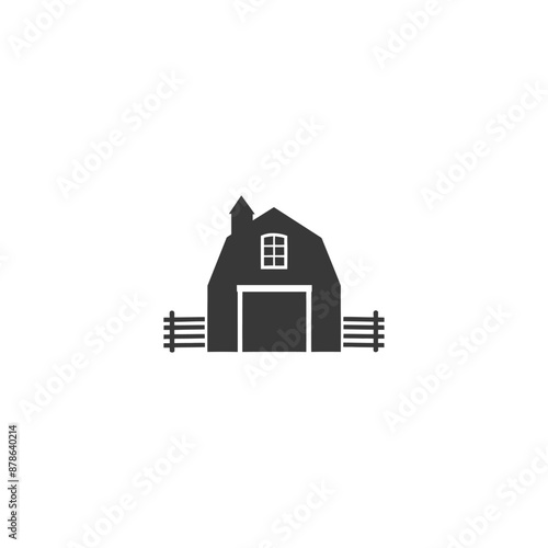 minimalist logo or symbol barn black color only