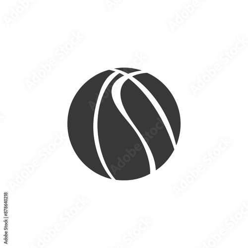 minimalist logo or symbol basketball ball black color only