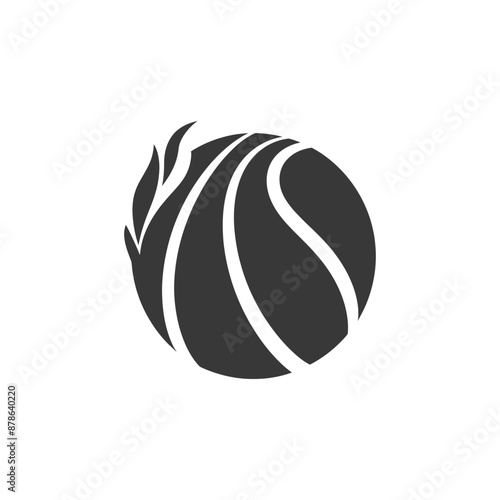 minimalist logo or symbol basketball ball black color only