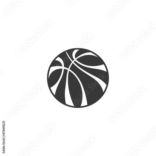 minimalist logo or symbol basketball ball black color only