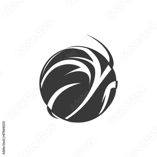 minimalist logo or symbol basketball ball black color only