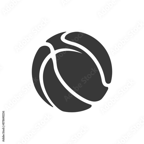 minimalist logo or symbol basketball ball black color only
