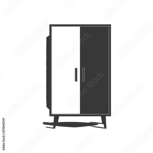 minimalist logo or symbol bedroom cabinet black color only