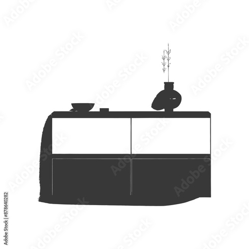 minimalist logo or symbol bedroom cabinet black color only