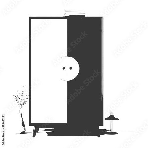 minimalist logo or symbol bedroom cabinet black color only