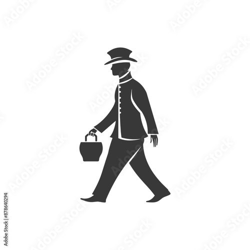 minimalist logo or symbol bellboy hotel black color only