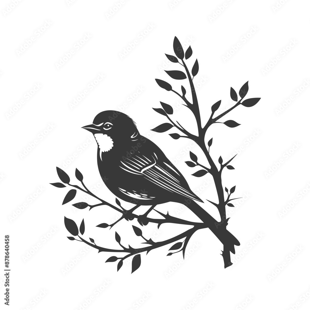minimalist logo or symbol bird on tree branches black color only minimalist logo or symbol bird on tree branches black color only