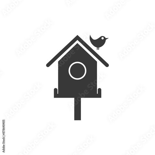 minimalist logo or symbol bird house black color only