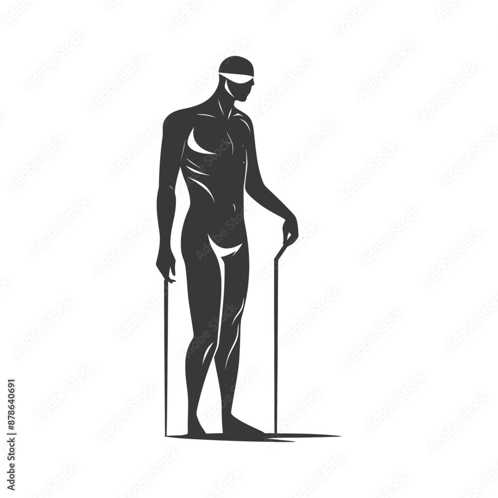 minimalist logo or symbol blind man walks black color only minimalist logo or symbol blind man walks black color only