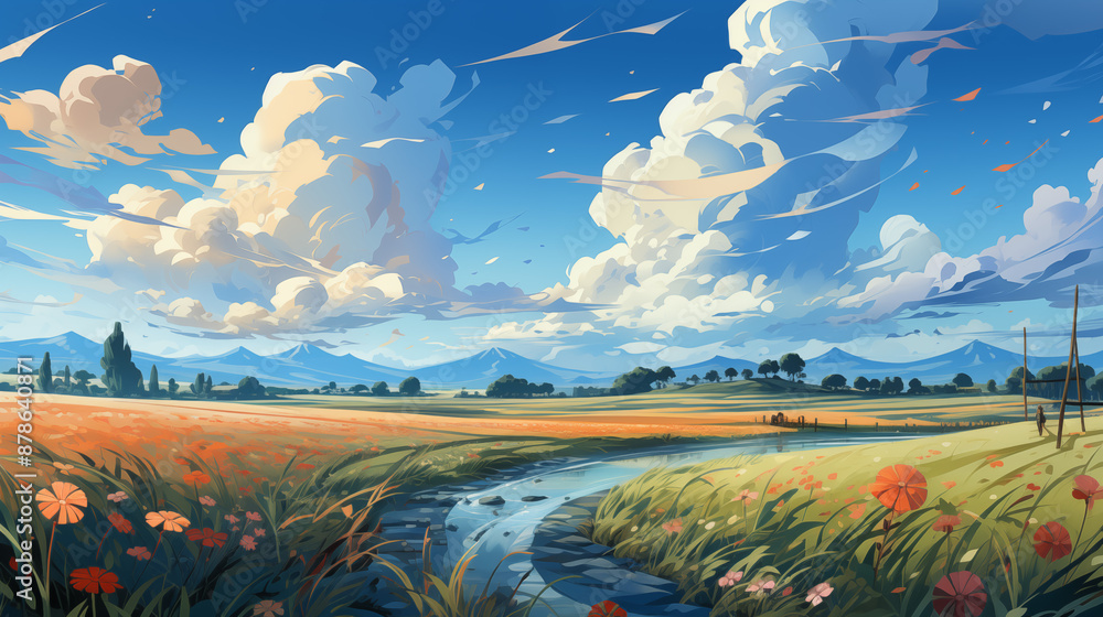 Obraz premium A path through a summer forest