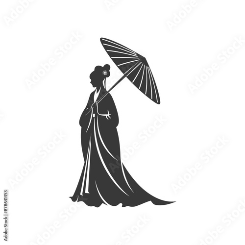 minimalist logo or symbol chinese women black color only