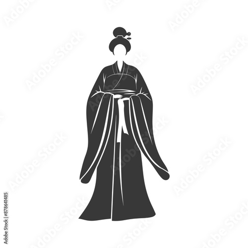 minimalist logo or symbol chinese women black color only