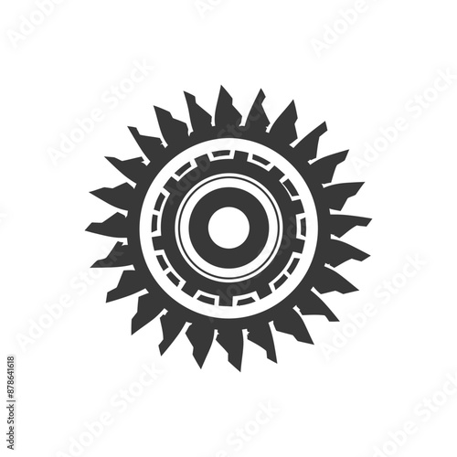 minimalist logo or symbol circle saw blade black color only