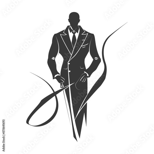 minimalist logo or symbol clothes tailor black color only