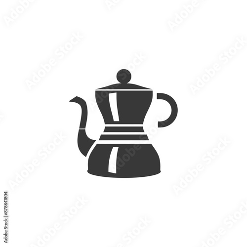Monochromatic Icon: Stovetop Espresso Maker Silhouette