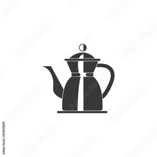 Stylish Monochrome Icon: Modern Coffee or Tea Kettle Design