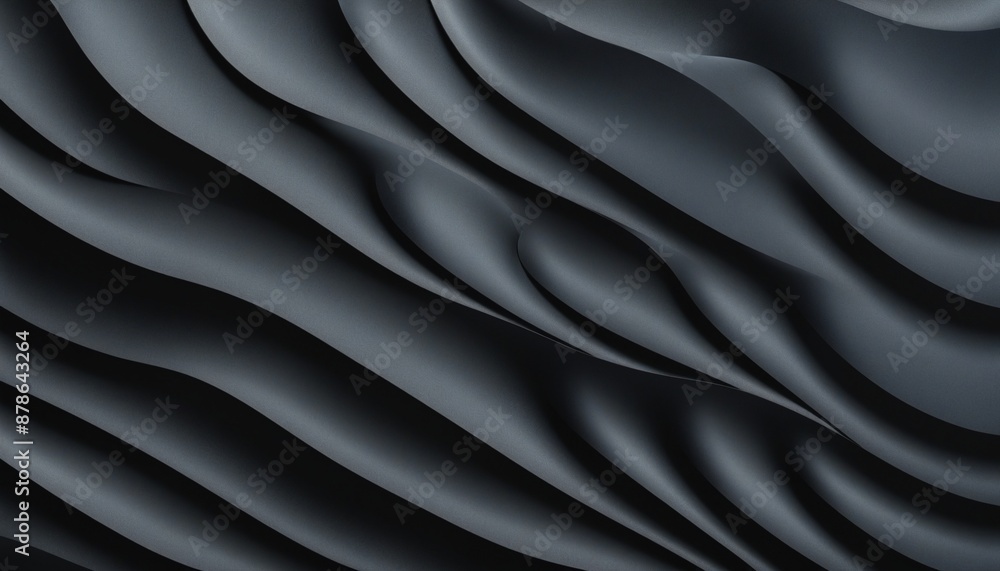 Elegant and modern poster design with a decorative black background and abstract wavy metallic elements, perfect for a stylish and luxurious banner Elegant and modern poster design with a decorative black background and abstract wavy metallic elements, perfect for a stylish and luxurious banner