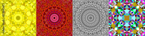 Seamless geometrical mandala pattern set